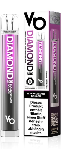 Diamond Einweg E-Zigarette - Blackcurrant Squash (2ml - 600 Züge)