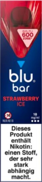 blu bar Einweg E-Zigarette - Strawberry Ice (2ml - 600 Züge)